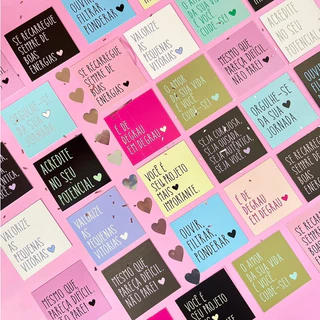 Cartão Mini Tag Motivacional  - Tamanho 5x5 com 50 unidades em Oferta na Shopee