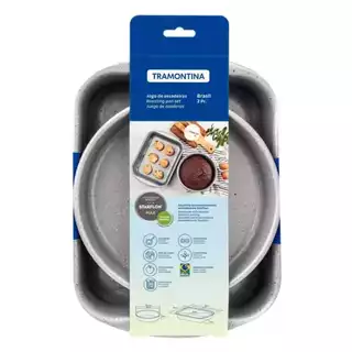 Jogo De Assadeiras Tramontina Antiaderente Brasil 2pç Preto