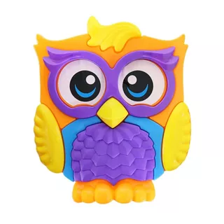 Brinquedo Quebra Cabeça Infantil Corujinha Educativo Didático Monta Desmonta Coruja de Óculos Kids p/ Bebes Crianças Creche Escola