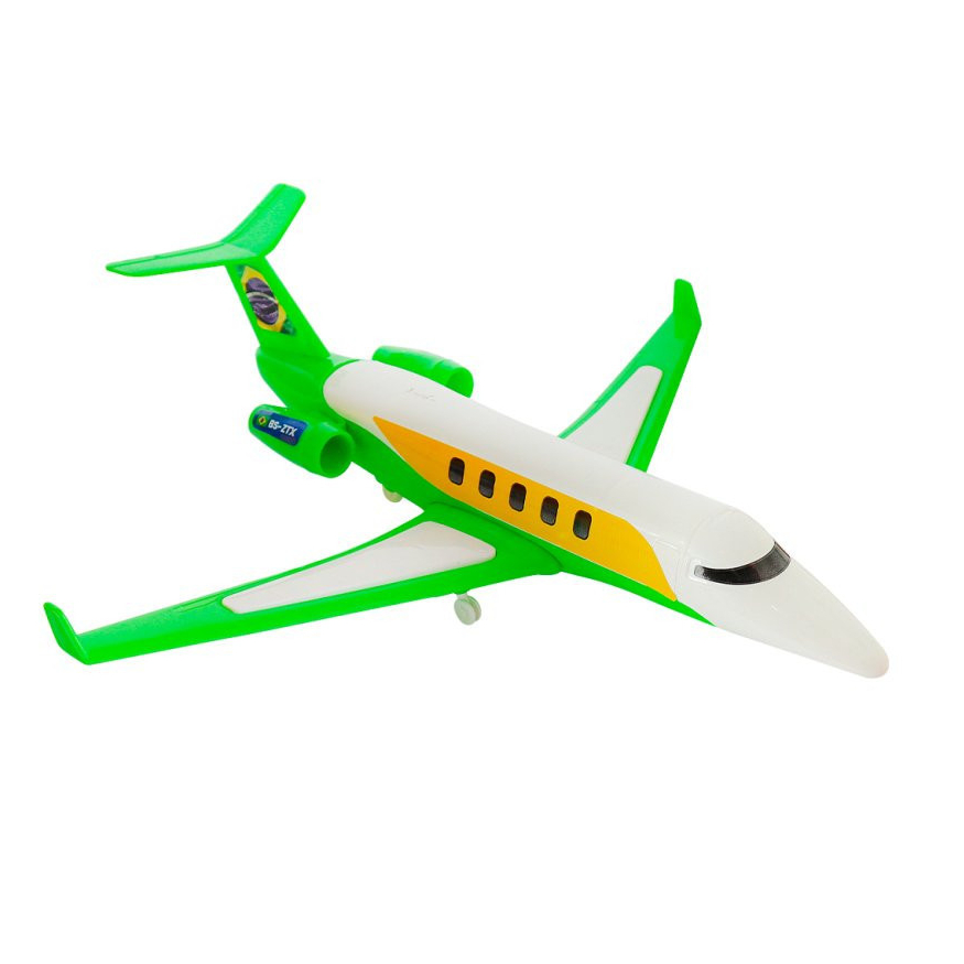 Brinquedo Jatinho Executivo 26cm Infantil Avião Pequeno Bs Toys Brasil p/ Dia das Crianças Meninos Decoração Miniatura