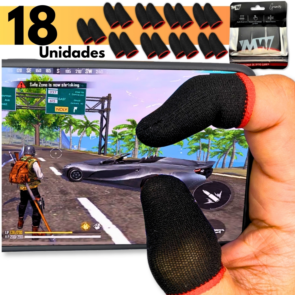 Luvinha de Dedo Gamer Anti-suor, Luva de dedo jogar Free fire Anti Suor ...