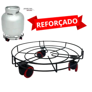 Suporte Para Botijão De Gás / Vaso De Plantas Com Rodinhas Super Reforçado Metal