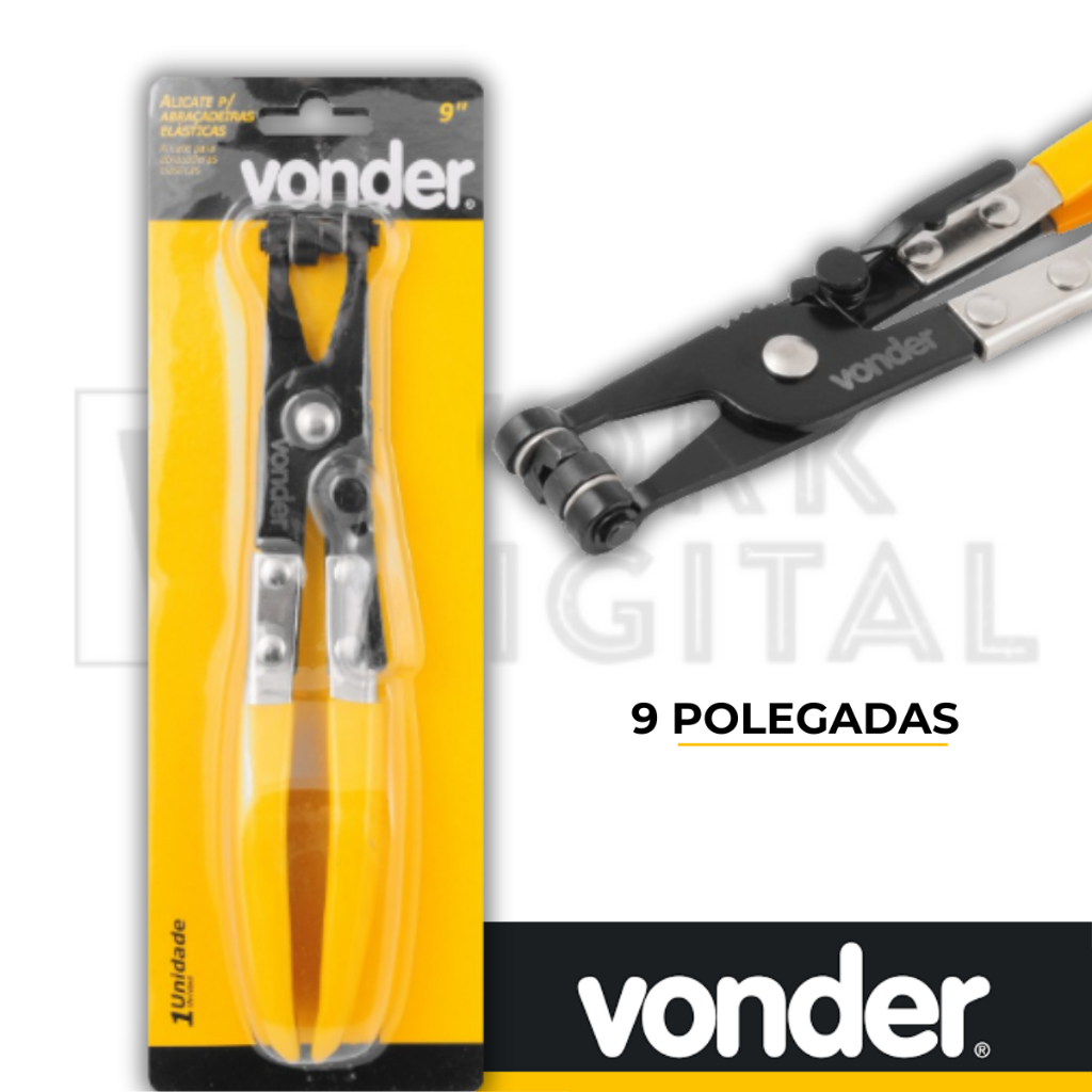 Alicate para abraçadeiras elásticas 9", abertura máxima 65mm VONDER
