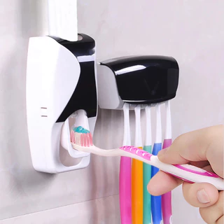 Dispenser Automático Pasta De Dente Com Suporte Escovas Prático E Econômico Porta Escova