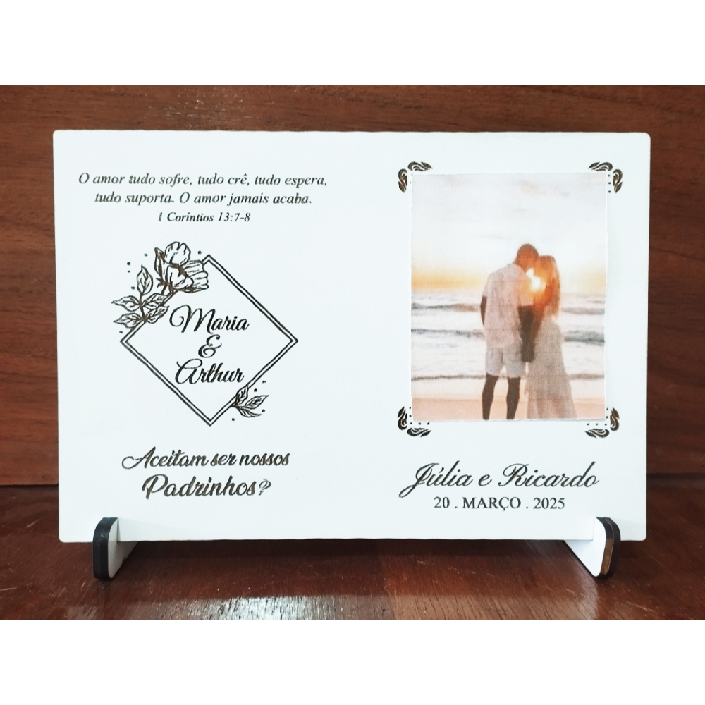 2 Mini Porta Retratos para Casamento em MDF - PERSONALIZADO - Vários ...