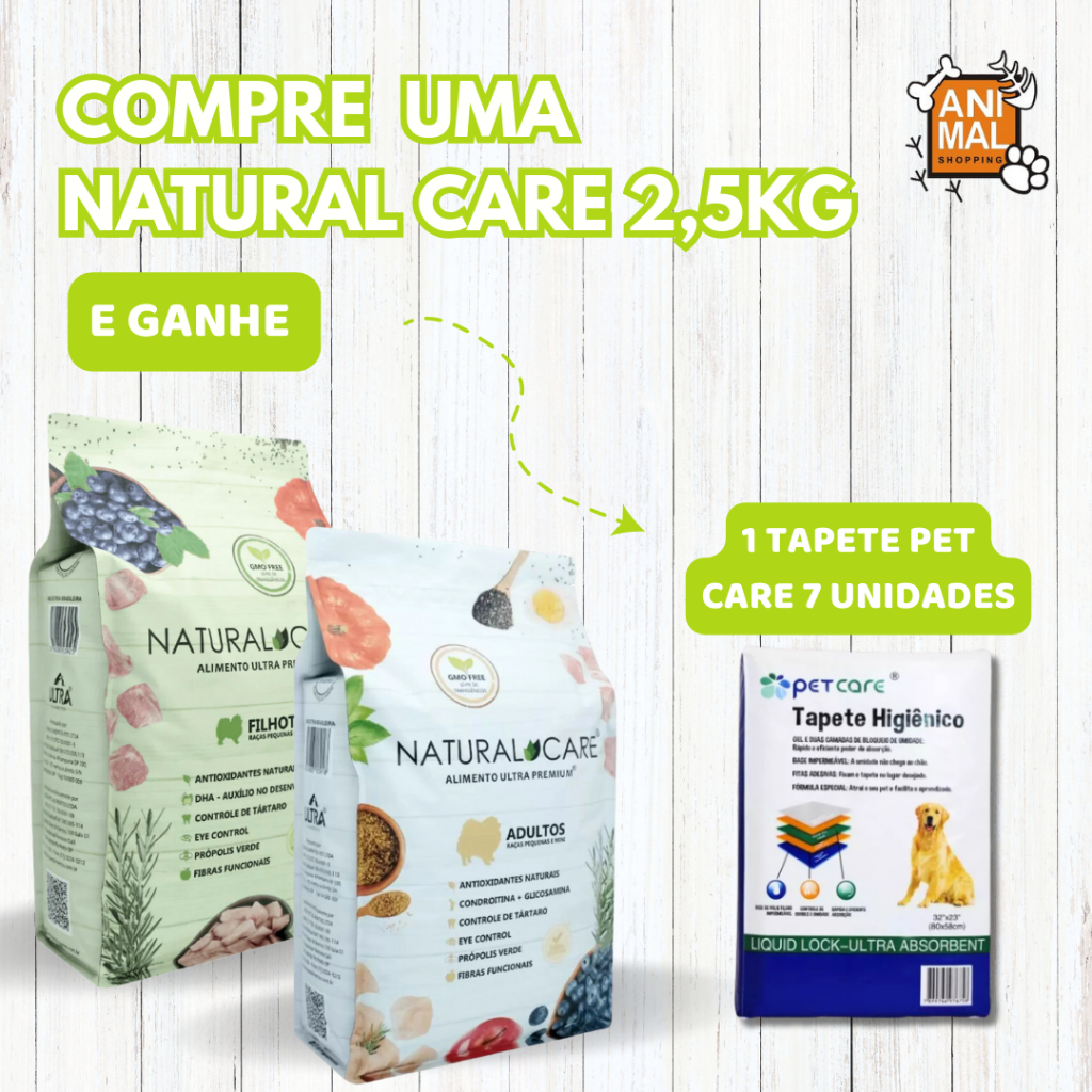 Ração Natural Care ULTRA PREMIUM - Para Cães Filhotes Mini Pequeno 2,5KG