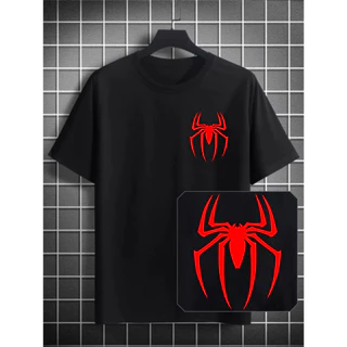 Camiseta Homem Aranha Bordado Camisa Algodão Egípcio Fio 30.1 Masculina