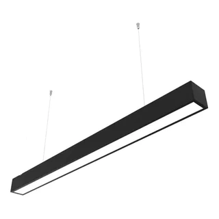 Pendente Luminaria 45W Escritório Led Linear 4000k Retangular Preto Bivolt 118mm
