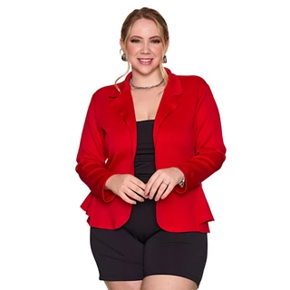 Blazer Plus Size Casaco Feminino Neoprene G1 G2 G3 Curvy