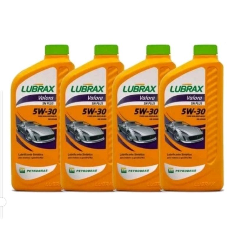Kit 4 Óleo Motor Lubrax 5w30 valora Sintético API SN Plus | Shopee Brasil