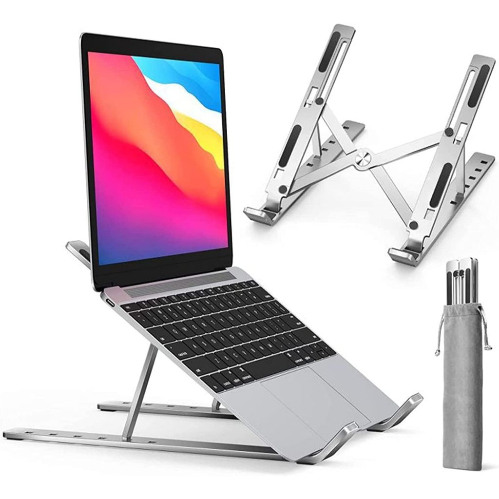 Suporte Para Notebook Base Dobrável de Alumínio Ergonômico Ajustável Fino Portátil Dobrável E Ergonômico Para Desktop Portátil Compatível Com Macbook, Ipad, Hp, Dell, Lenovo 10-17 Polegadas