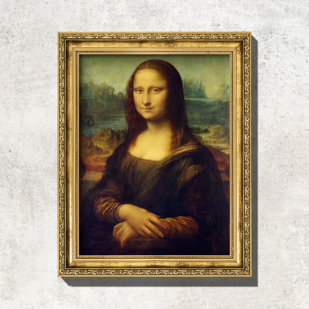 Quadro - Monalisa - Leonardo da Vinci - 36x46cm - Moldura em Madeira ...