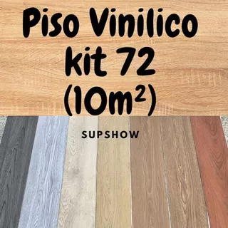 Kit 72 Piso Vinilico PVC Madeira Autocolante 91,44x15,24 Régua Importado 10m² Revestimento Adesivo Ripas
