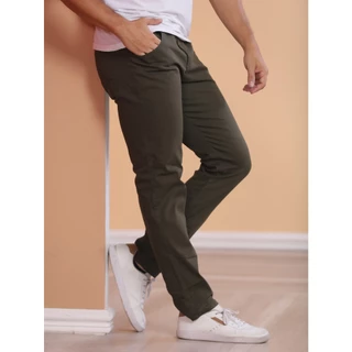 Calça sarja de cor VERDE MILITAR Bolso Tradicional qualidade TOP