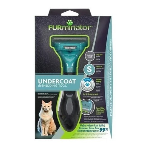 Escova Furminator Gatos Pelo Longo Pequeno Cor Azul-celeste