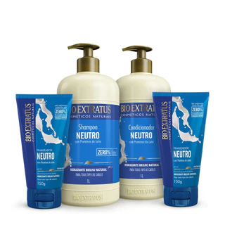 Kit Neutro (1L) Shampoo, Condicionador e Finalizador Bio Extratus