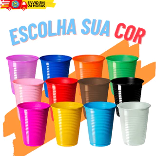 Copo Descartável 200ml Festa Aniversario Halloween Reveillon Colorido com 50 Unidades
