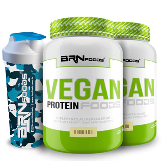 Kit 2x Proteina Vegana Vegan Protein 500g + Coqueteleira 600ml - BRN FOODS