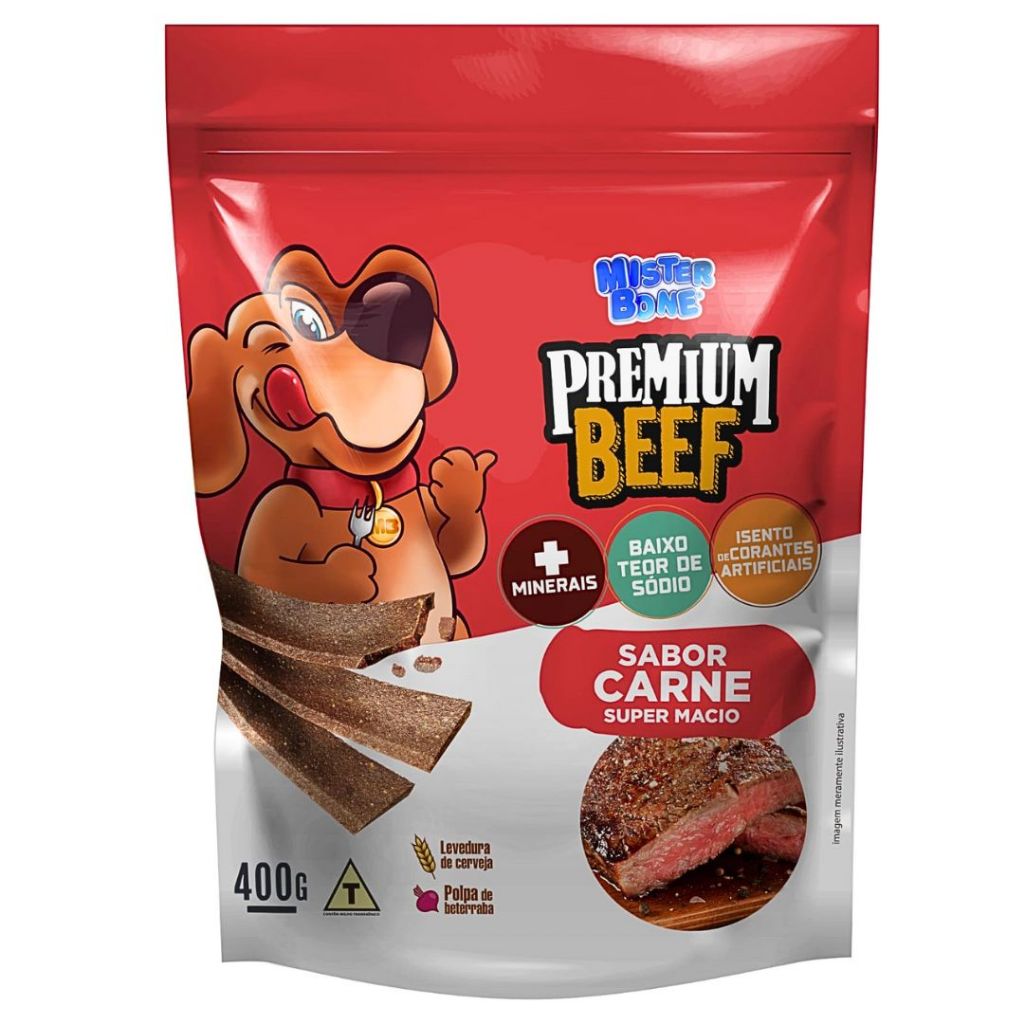 Bifinho Petisco Para Cachorro Cães Carne 400grs Pet Premium Mister Bone em Oferta na Shopee