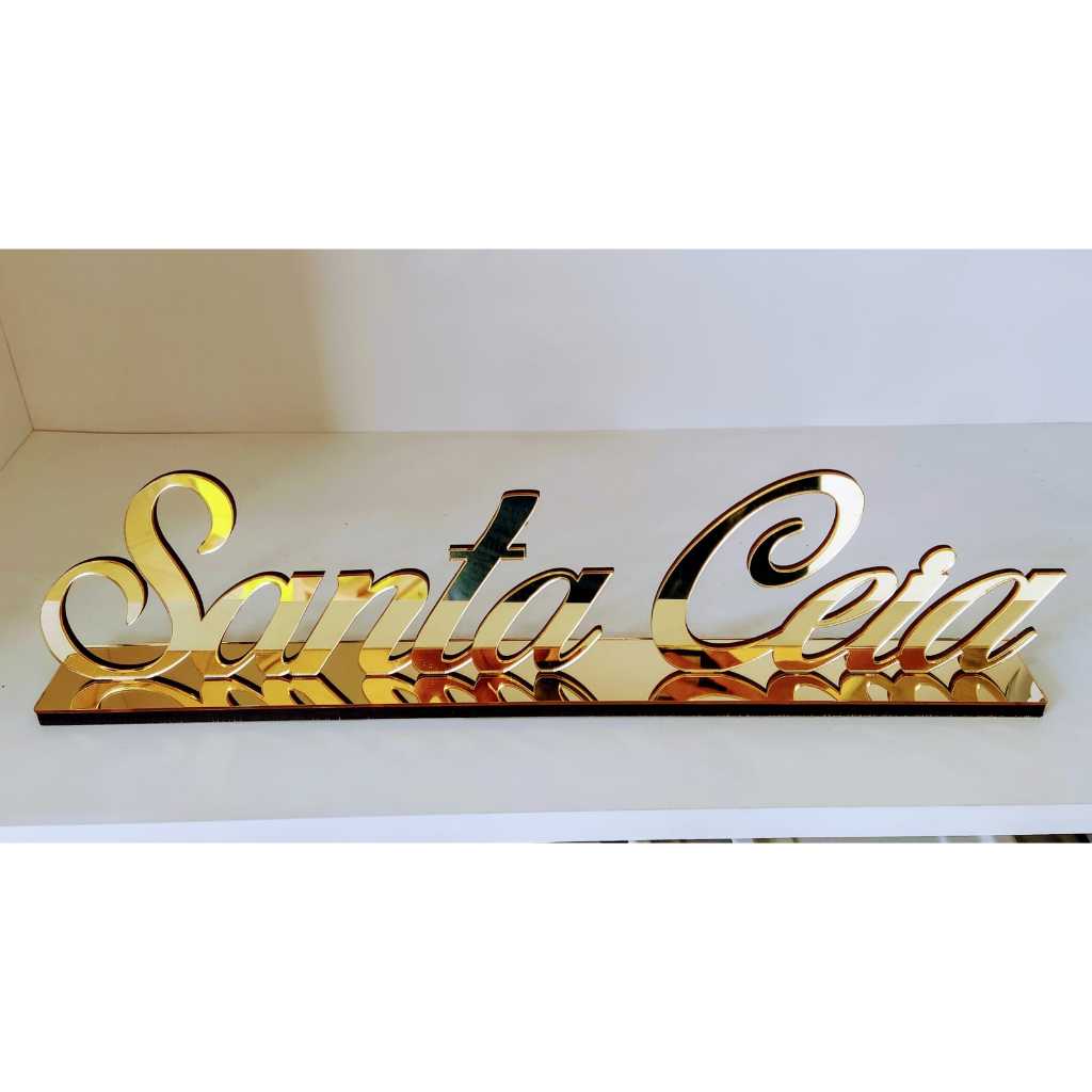 PALAVRA SANTA CEIA DO SENHOR FÉ DOURADA ESPELHADA METÁLICA