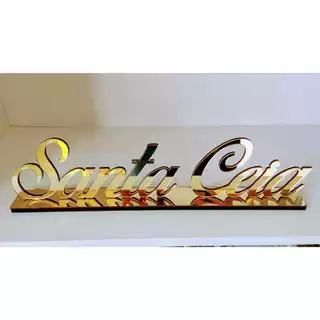 PALAVRA SANTA CEIA DO SENHOR FÉ DOURADA ESPELHADA METÁLICA