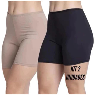 Kit 2 Short Anágua Liso Segunda Pele Feminino