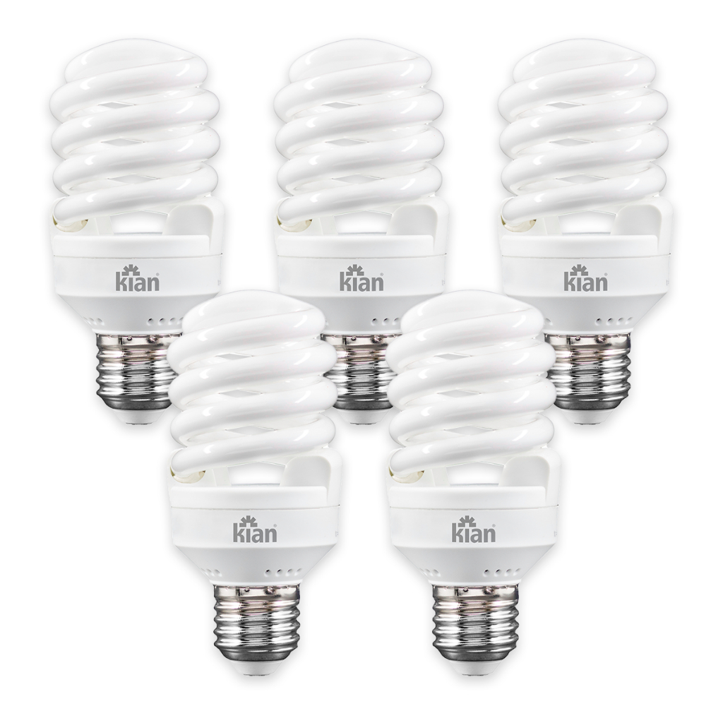 Kit 5 Lâmpadas Eletrônica Espiral T2 E27 25w 127v