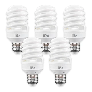 Kit 5 Lâmpadas Eletrônica Espiral T2 E27 25w 127v