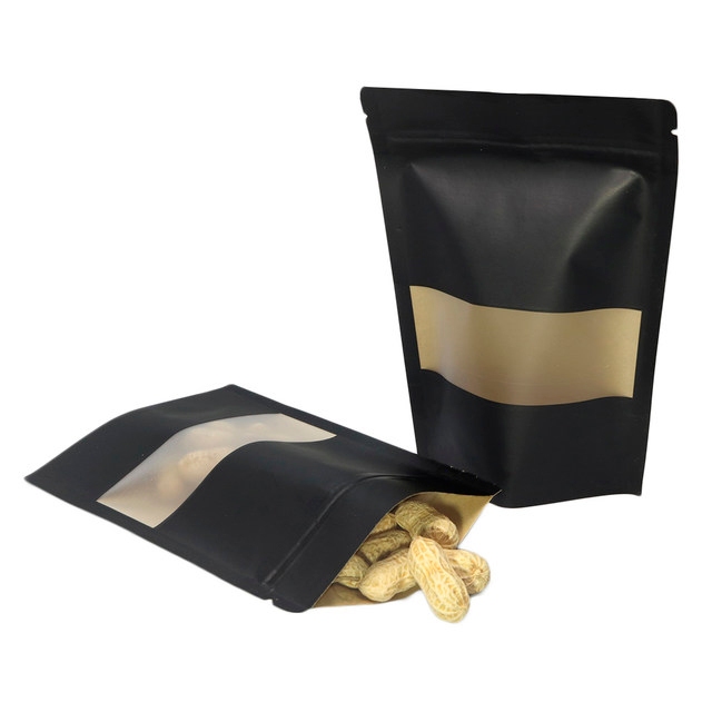 Saco Zip Stand Up Pouch Hermetico Preto Visor 10x15 - 50 Un