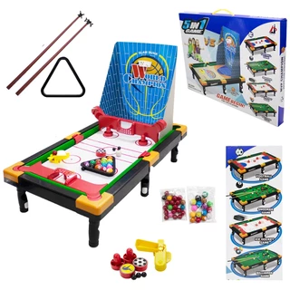 Mesa De Sinuca/Bilhar/Basquete/Hóquei No Gelo 5 Em 1 Game 65 Pçs