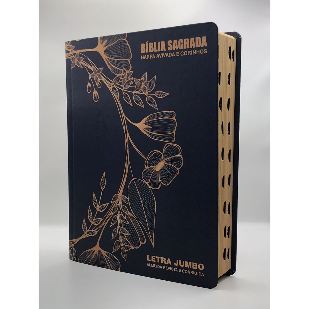 Bíblia Sagrada Letra Jumbo Com Harpa e Corinhos Círculo Floral