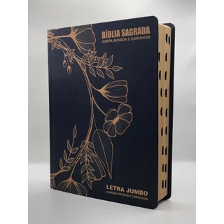 Bíblia Sagrada Letra Jumbo Com Harpa e Corinhos Círculo Floral