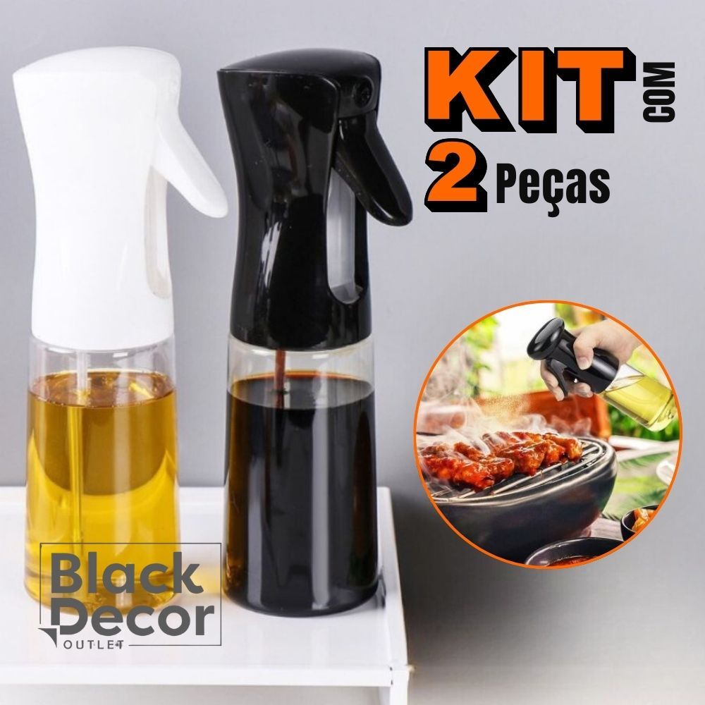 Kit 2 Pulverizador 200ML Borrifador Azeite Vinagre Culinário Spray Vidro Galheteiro