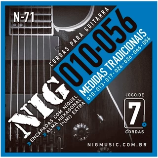 Encordoamento Nig Guitarra De 7 Cordas 010 - 056 - N71