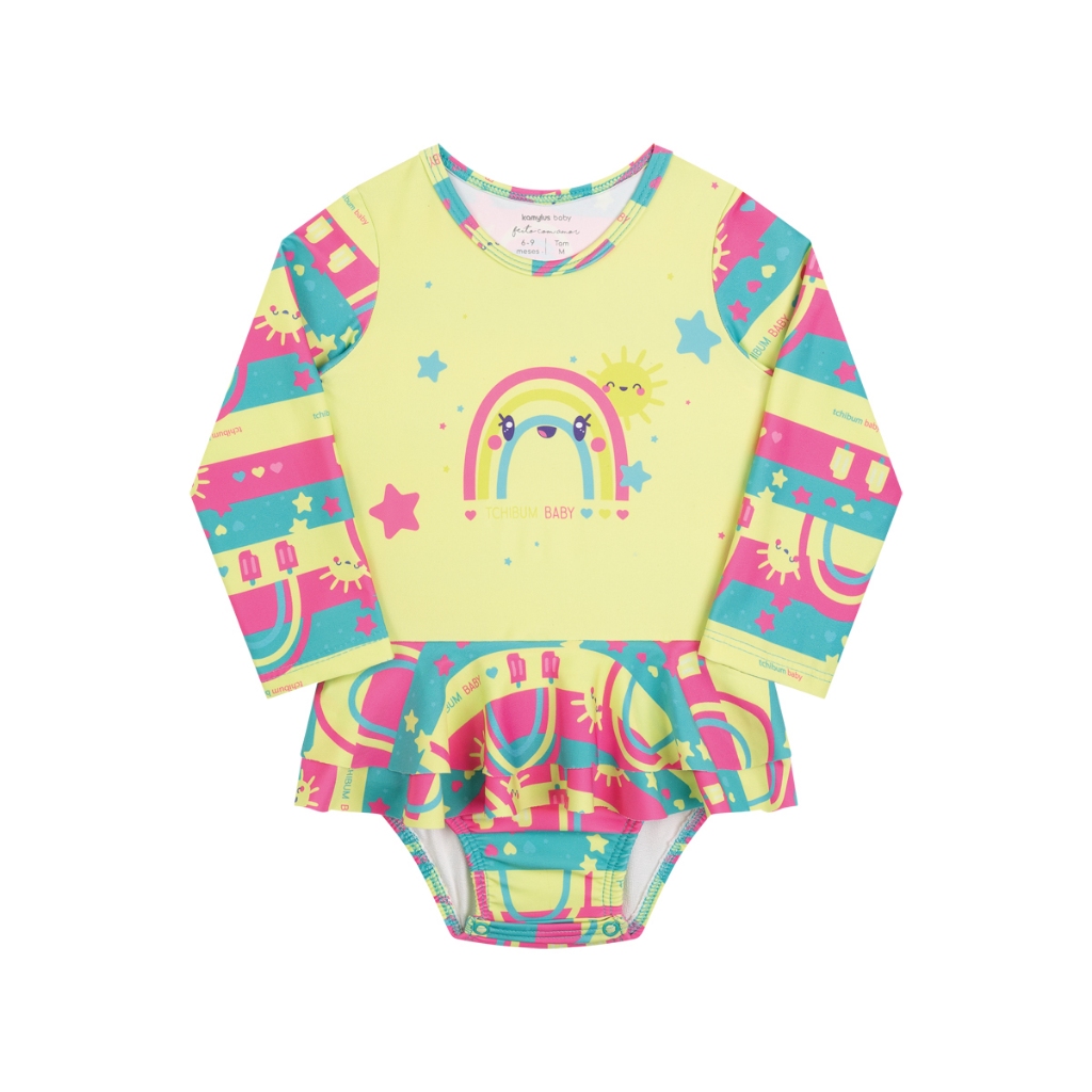 Macacão Maio Proteção Solar Uv Bebe Menina Roupa Praia