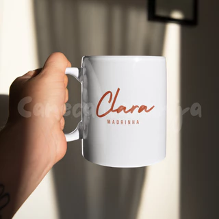 Caneca Personalizada de Porcelana Casamento Madrinha Padrinho Batizado Aniversário