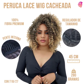 Peruca Lace Wig Cabelo Cacheado De Fibra Organica Premium Human Hair Yan Hair