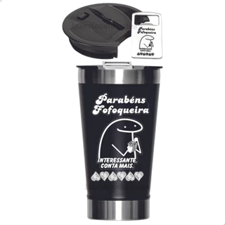 Copo Térmico com tampa e abridor Personalizado a laser com Frases e Memes