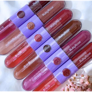 Batom Liquido E Gloss Duo - Ruby Rose Pigmentação e Brilho espelhado em um produto só! Oferece versatilidade em um único produto.