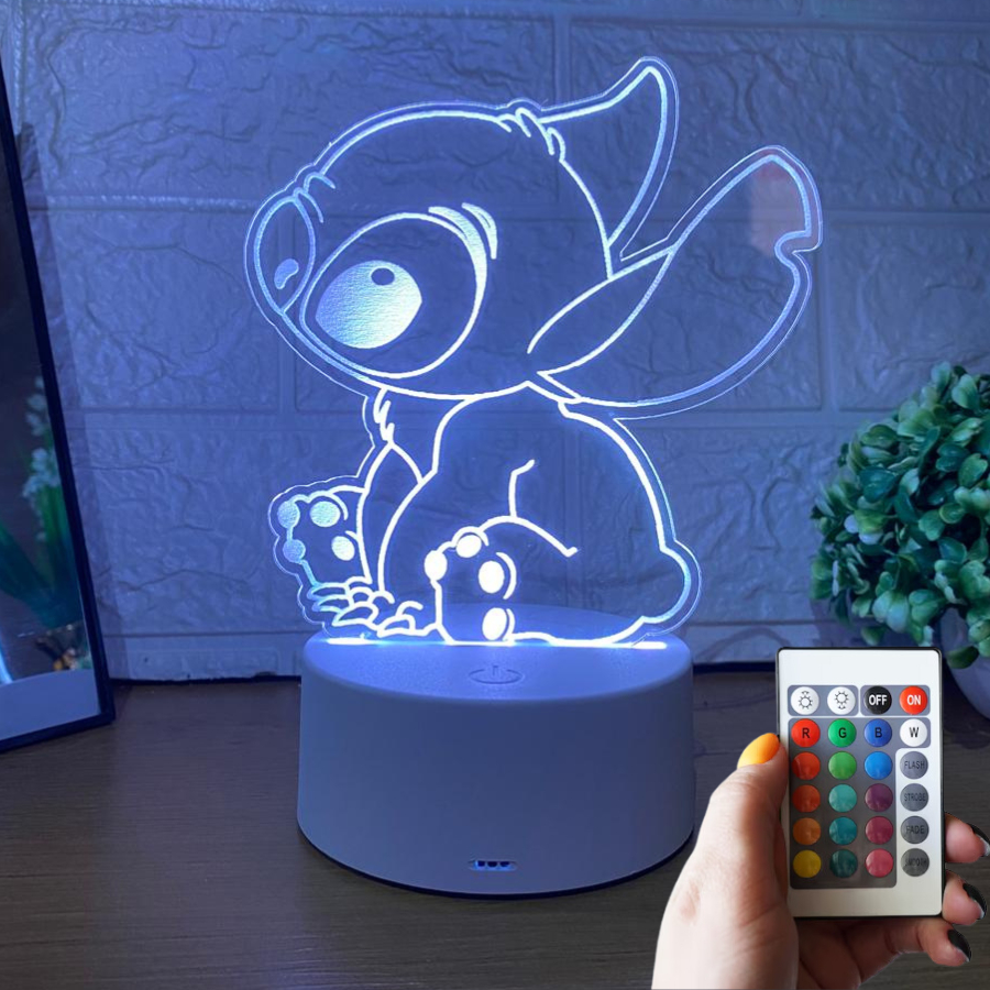 Luminária Stitch LED RGB de Mesa Decorativa Infantil Temática Stitch ...