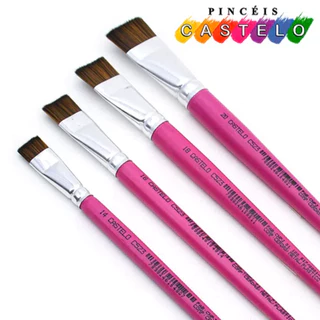 Pincel Castelo Série Rosa C523 Chato em Oferta na Shopee