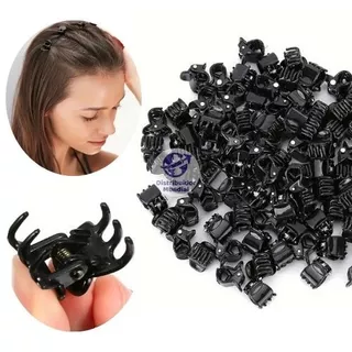 Kit 100 Mini Piranha Preta Para Cabelo Adulto/Infantil Presilia Penteado