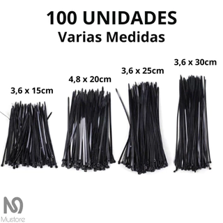 Kit Com 100 Abraçadeiras De Nylon Presilha Enforca Gato Varias Medidas