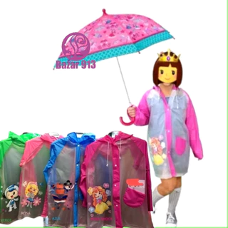 Capa De Chuva Infantil Crianças Menina e Menino Com Desenho