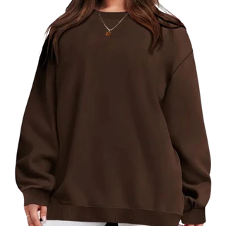 Moletom Gola Redonda Unissex Blusa de Frio Casaco Feminino Masculino Flanelado Liso Sem Estampa