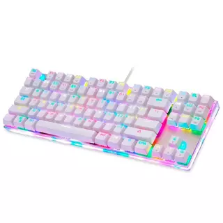 Teclado Mecânico Gamer Motospeed K87S, RGB, Switch Outemu Red, US, Branco