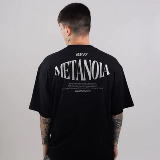 Camiseta Oversized Metanoia Cristã estampada streetwear skatista