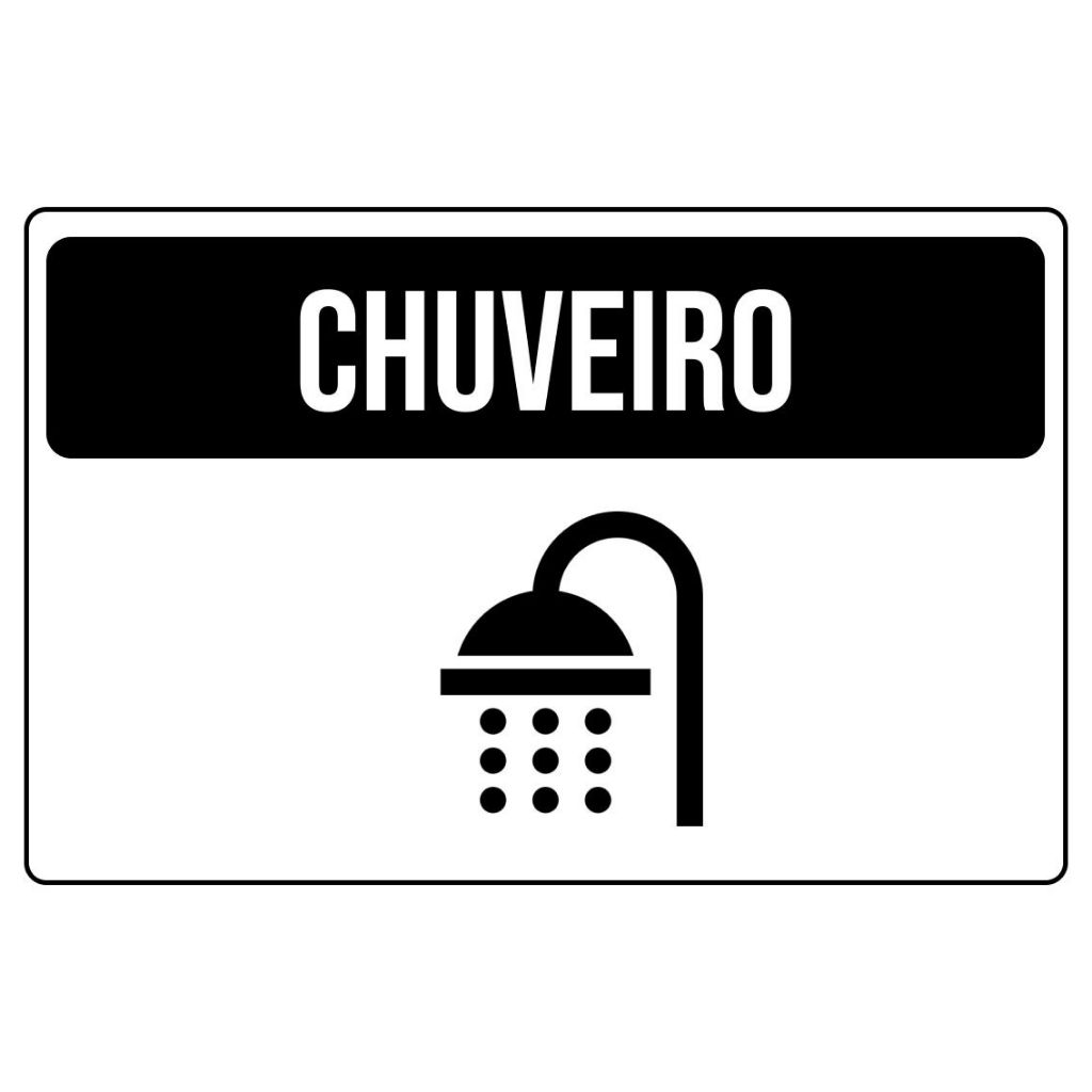 Placa sinalizaçao chuveiro 30x20cm | Shopee Brasil