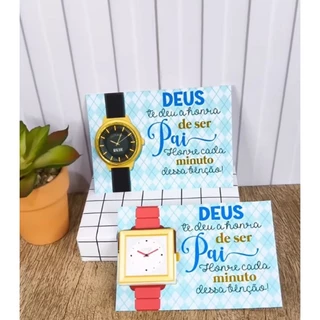 Card Relógio para moedas de chocolate ou la creme cacau show - Dia dos pais - SOMENTE CARD E ADESIVO em Oferta na Shopee
