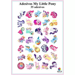 ADESIVOS MY LITTLE PONY - AUTO COLANTE - CARTELA 35 UNIDADES